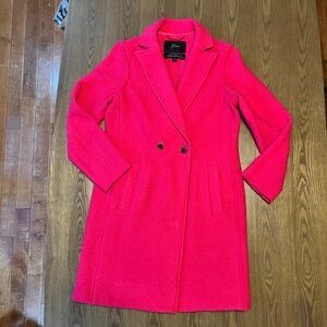 J. Crew Italian Boiled Wool Daphne Top Coat in fuchsia pink